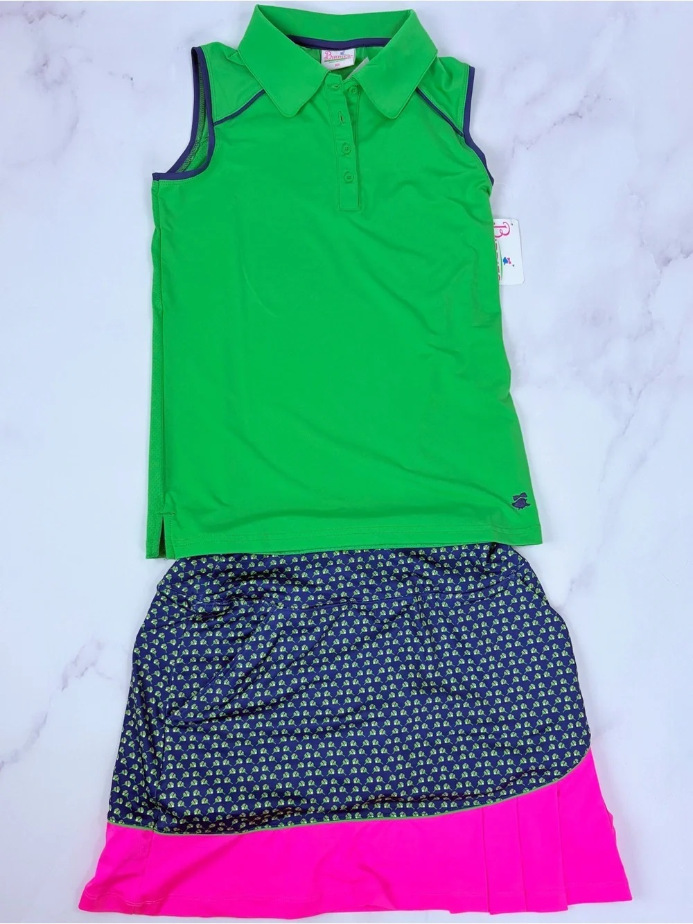 Birdies and Bows 3 Piece Golf Tennis Set XS NWT $257 Retail Pickleball Outfit